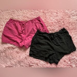 Time and Tru Women's High Waist Shorts in Pink and Black